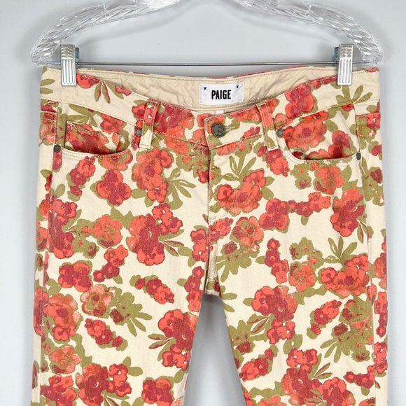 Paige Womens Skyline Ankle Peg Jeans Floral Print Skinny Cropped size 29 - Picture 3 of 10